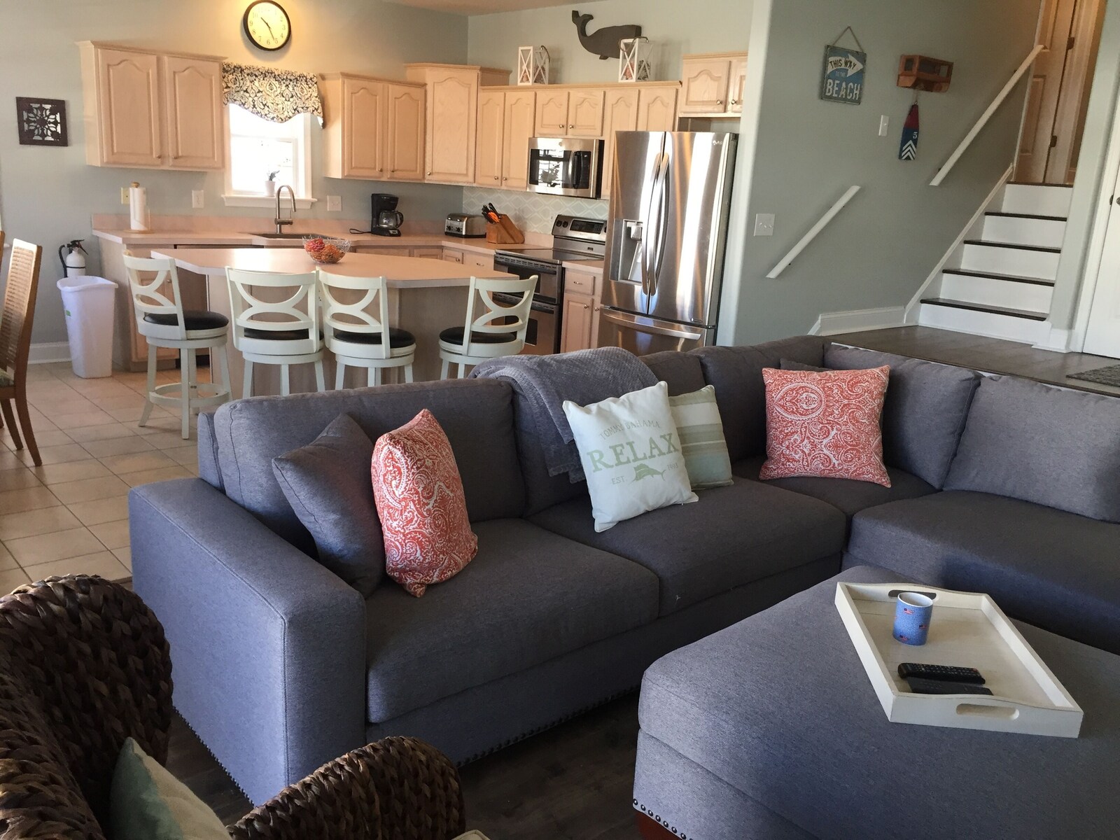 Open-concept living room and kitchen